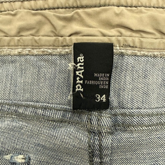 prAna Breathe Men's Jeans Size 34 Blue Denim Relaxed Fit Cotton Spandex Blend - Picture 6 of 14